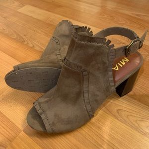 MIA ✨ Suede Peep Toe Booties